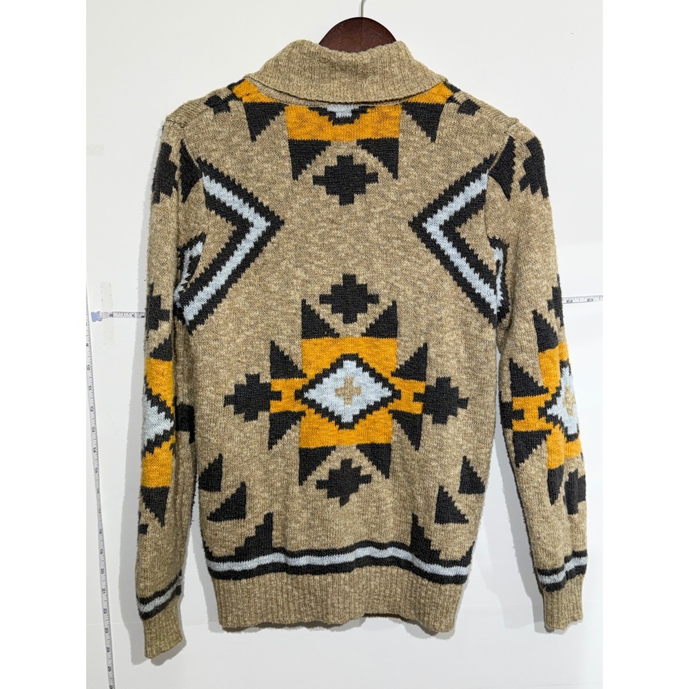 OshKosh Bgosh Vintage Southwestern Cardigan Tan Yellow Geometric Kids Size 14 - Picture 6 of 10